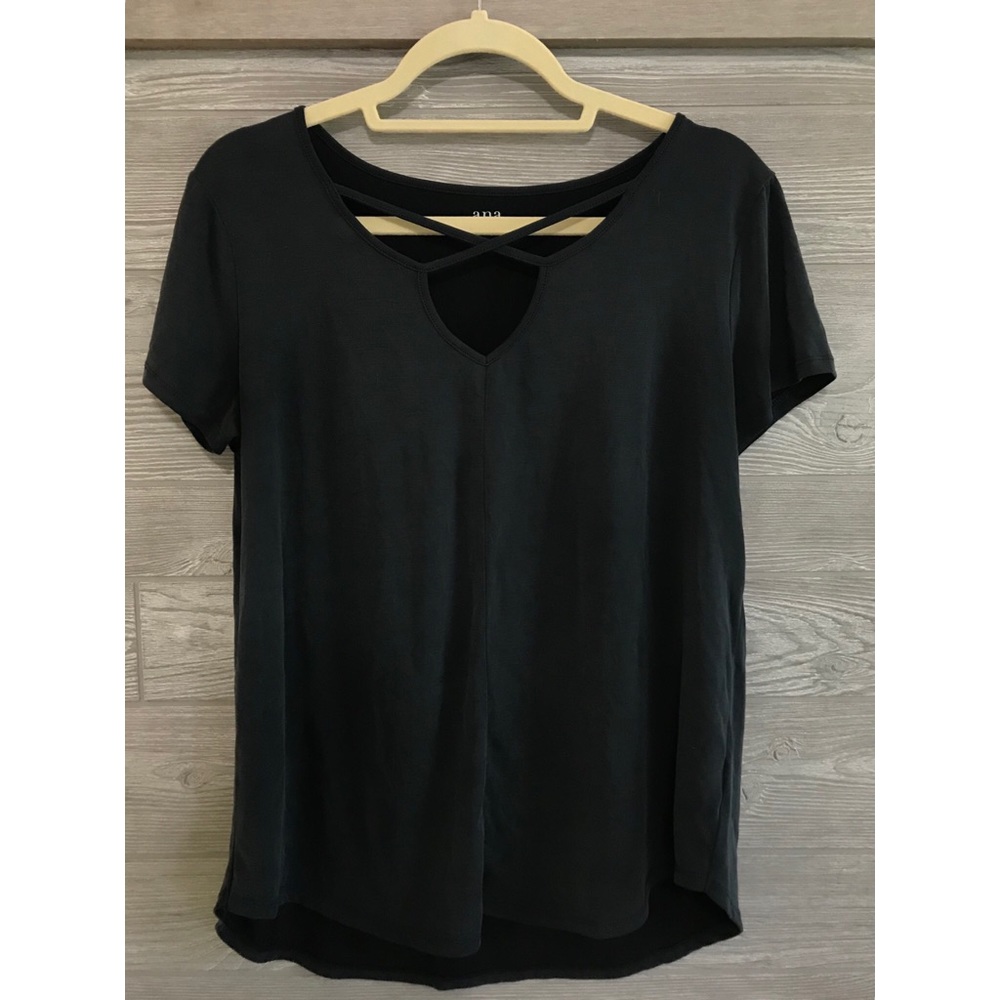 strap short sleeve top-dark blue